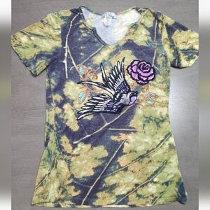Spy Zone Exchange Women's Y2K Bird Boho Embroidered Bird Top Multicolor Size S